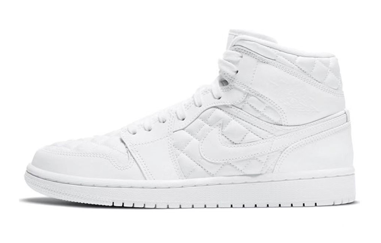 Details for (W) 에어 조던 1 미드 '플래드 화이트' (커스텀) DB6078-100(TeamB-格纹小香风)