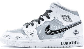 【客製球鞋】Jordan Air Jordan 1 Mid 野鶴製造 電玩 立體按鍵 PS5主題 中幫 復古籃球鞋 女款 黑白灰 Buy 【客製球鞋】Jordan Air Jordan 1 Mid 野鶴製造 電玩 立體按鍵 PS5主題 中幫 復古籃球鞋 女款 黑白灰