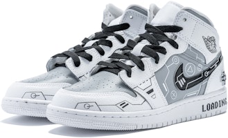 【客製球鞋】Jordan Air Jordan 1 Mid 野鶴製造 電玩 立體按鍵 PS5主題 中幫 復古籃球鞋 女款 黑白灰 Lookbook 【客製球鞋】Jordan Air Jordan 1 Mid 野鶴製造 電玩 立體按鍵 PS5主題 中幫 復古籃球鞋 女款 黑白灰