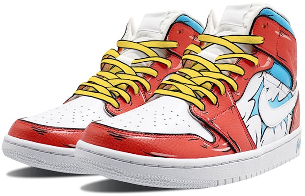 (W) 에어 조던 1 미드 '기공 웨이브' (커스텀) 554725-129(Team-E女款二次元气功波橙蓝白) Lookbook (W) 에어 조던 1 미드 '기공 웨이브' (커스텀) 554725-129(Team-E女款二次元气功波橙蓝白)