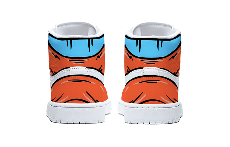 Shop (W) [Sneaker Kustom] Air Jordan 1 Mid 'Gelombang Qi Gong' 554725-129(Team-E女款二次元气功波橙蓝白)