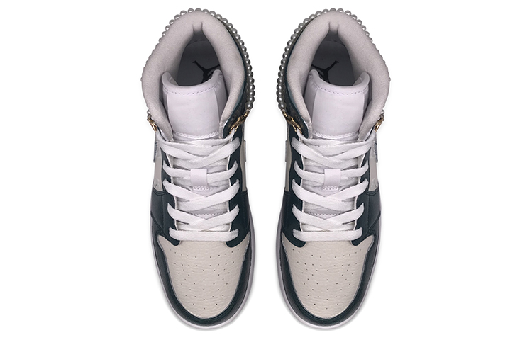 Shop (W) [Zapatos Personalizados] Air Jordan 1 Mid 'Qipao' 554725-129（TeamD--女款旗袍白绿）