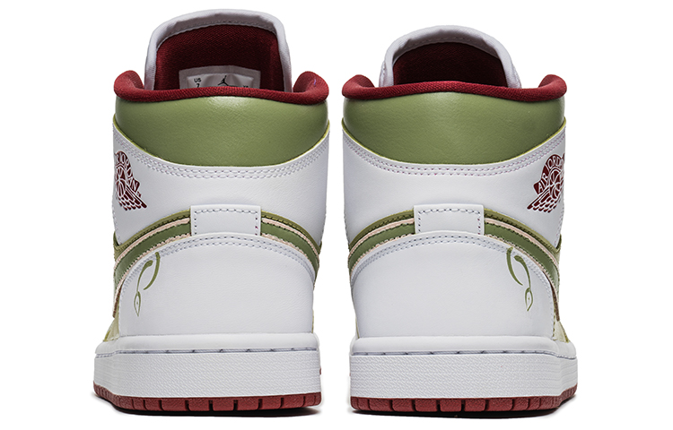 Shop (W) [Kasut Custom] Nike Air Jordan 1 Mid 'Reverse Chicago Matcha' BQ6472-161(Team22-抹茶叶子白绿A-BOX)