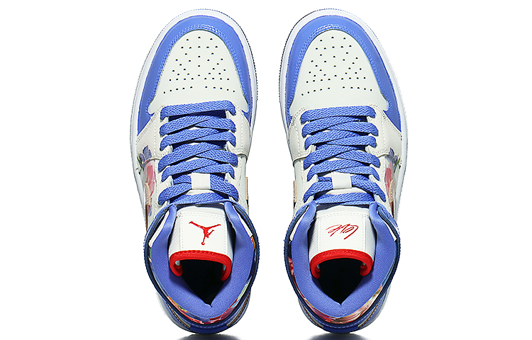 Shop (W) [Kasut Custom] Air Jordan 1 Mid 'Romantik Bunga' FD4331-121(Team10-浪漫花卉)