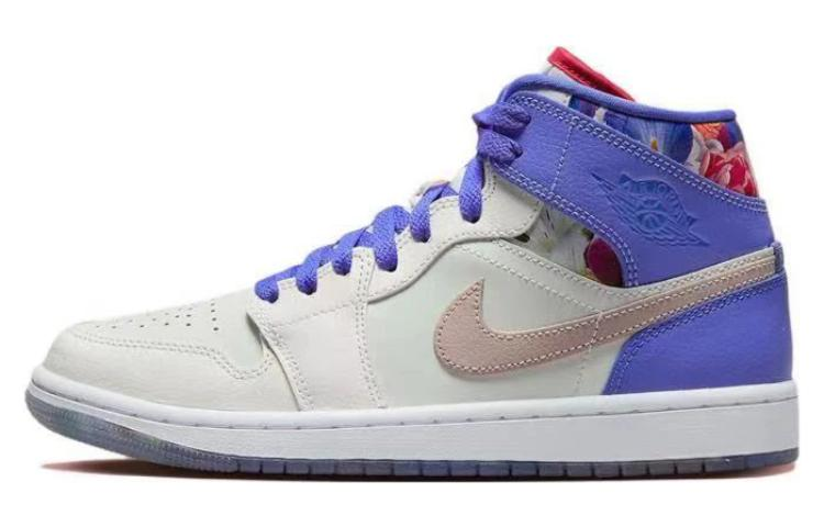 Sizing (W) [Kasut Custom] Air Jordan 1 Mid 'Romantik Bunga' FD4331-121(Team10-浪漫花卉)
