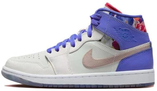 【定製球鞋】Jordan Air Jordan 1 Mid 浪漫花卉 傾城之戀 潮流 防滑耐磨緩震 高筒復古籃球鞋 女款 白藍 Sizing 【定製球鞋】Jordan Air Jordan 1 Mid 浪漫花卉 傾城之戀 潮流 防滑耐磨緩震 高筒復古籃球鞋 女款 白藍