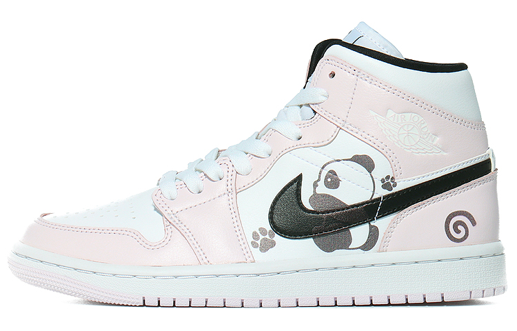 Buy (W) [Kasut Kustom]  Air Jordan 1 Mid 'Running Panda Merah Jambu Mawar' BQ6472-500(Team10-奔跑熊猫）