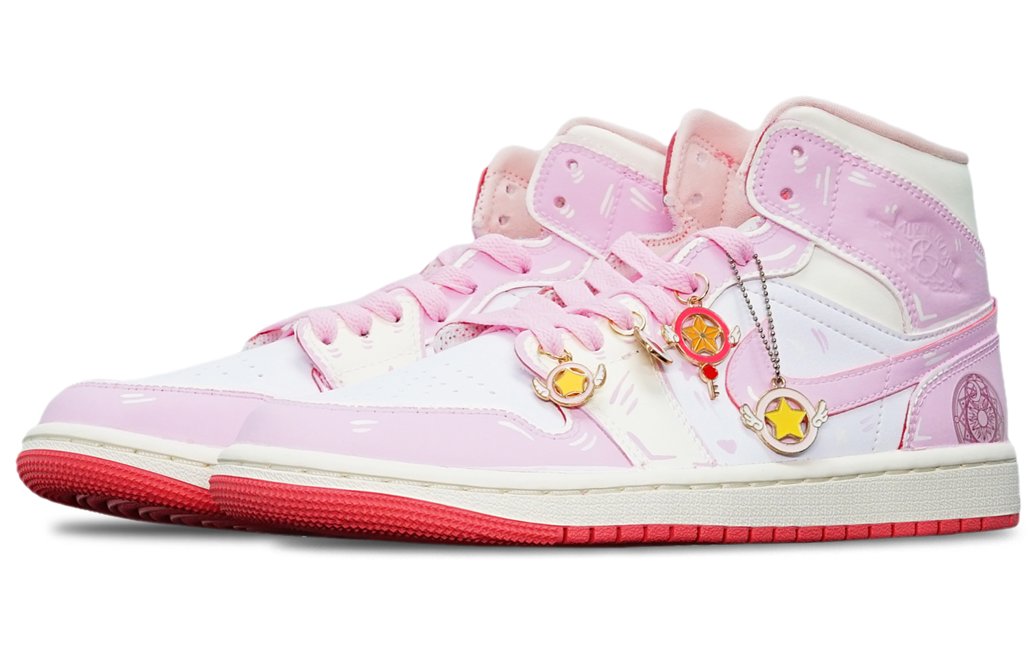 Shop (W) 에어 조던 1 미드 '벚꽃 마법진' (커스텀 슈즈) BQ6472-186(TeamT-光变小樱A型S-BOX)