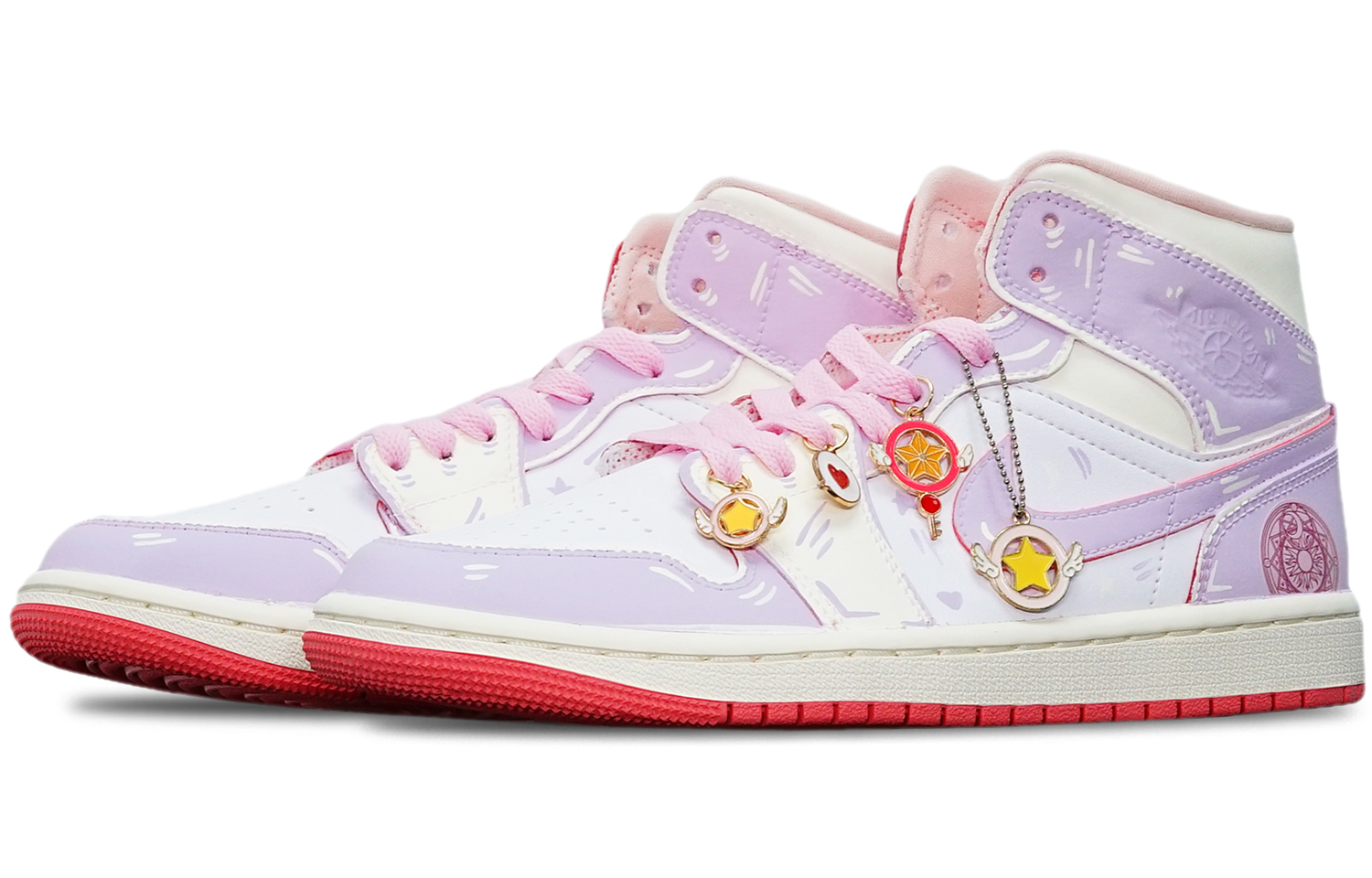 Purchase (W) 에어 조던 1 미드 '벚꽃 마법진' (커스텀 슈즈) BQ6472-186(TeamT-光变小樱A型S-BOX)