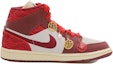 Lookbook 【定製球鞋】Jordan Air Jordan 1 Mid OKHR 婚鞋 珍珠掛飾 絲綢中國紅 平安結 中筒 復古籃球鞋 女款 紅白