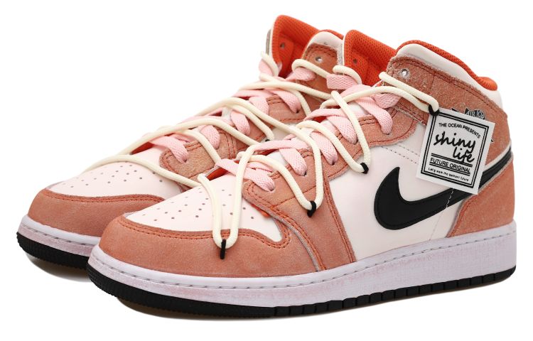 Lookbook (W) AJ1 MID サマーピンク パッチワーク デコン (48 characters) DV1336-800(Team拾玖-粉色夏日S-BOX)