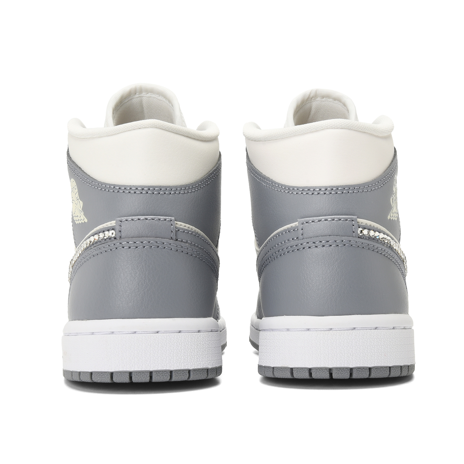 Purchase (W) [定制鞋] Air Jordan 1 Mid '施华洛世奇水晶灰白' BQ6472-115(Team23-水晶钻-灰白)