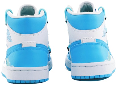 【定制球鞋】喬丹 Air Jordan 1 北卡藍 藍色海洋 氣泡海浪 中幫 復古籃球鞋 女款 北卡藍 Purchase 【定制球鞋】喬丹 Air Jordan 1 北卡藍 藍色海洋 氣泡海浪 中幫 復古籃球鞋 女款 北卡藍