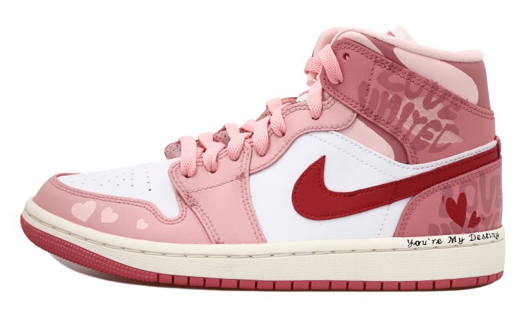 Buy (W) [Zapatillas Personalizadas] Air Jordan 1 Mid "Rosa Vintage" BQ6472-186(Team拾玖-一见倾心女S-BOX)