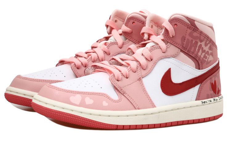 Lookbook (W) [Zapatillas Personalizadas] Air Jordan 1 Mid "Rosa Vintage" BQ6472-186(Team拾玖-一见倾心女S-BOX)