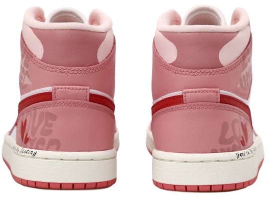 【訂製籃球鞋】Jordan Air Jordan 1 OKHR 一見鍾情 字體 做舊 中筒 復古籃球鞋 女款 玫瑰紅 Shop 【訂製籃球鞋】Jordan Air Jordan 1 OKHR 一見鍾情 字體 做舊 中筒 復古籃球鞋 女款 玫瑰紅