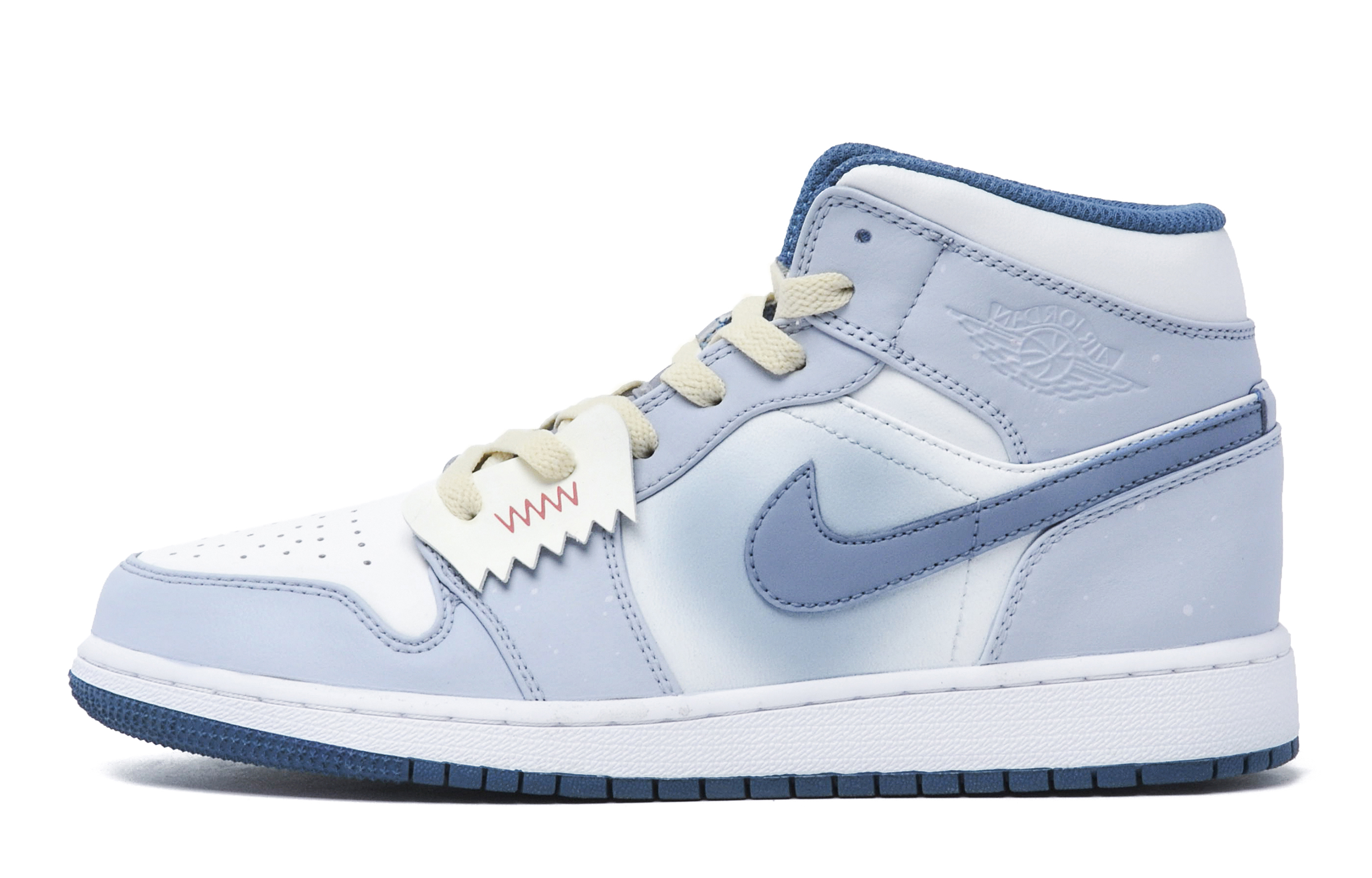 Buy (W) [カスタムシューズ] レディース エアジョーダン1 ミッド 'ホワイトブルーハートフェルト' DQ8423-014(Team94-爱意心语)