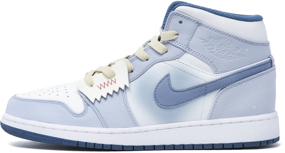 【定製球鞋】 Jordan Air Jordan 1 Mid 愛意心語 百搭 解構 防滑 中筒 板鞋 女款 白藍 Buy 【定製球鞋】 Jordan Air Jordan 1 Mid 愛意心語 百搭 解構 防滑 中筒 板鞋 女款 白藍