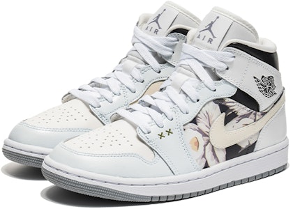 【定制球鞋】Jordan Air Jordan 1 Mid 花語系列 野鶴製造 小雛菊限定 中幫 復古籃球鞋 女款 灰白 Lookbook 【定制球鞋】Jordan Air Jordan 1 Mid 花語系列 野鶴製造 小雛菊限定 中幫 復古籃球鞋 女款 灰白