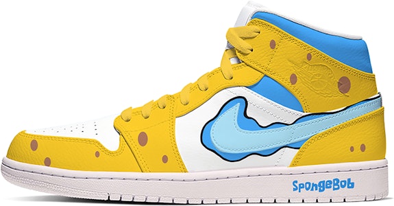 (W) Jordan 1 Mid Personalizadas Amarillo Azul Blanco Dibujos Animados 554725-129(Team-E女款海绵宝宝黄蓝白) Buy (W) Jordan 1 Mid Personalizadas Amarillo Azul Blanco Dibujos Animados 554725-129(Team-E女款海绵宝宝黄蓝白)