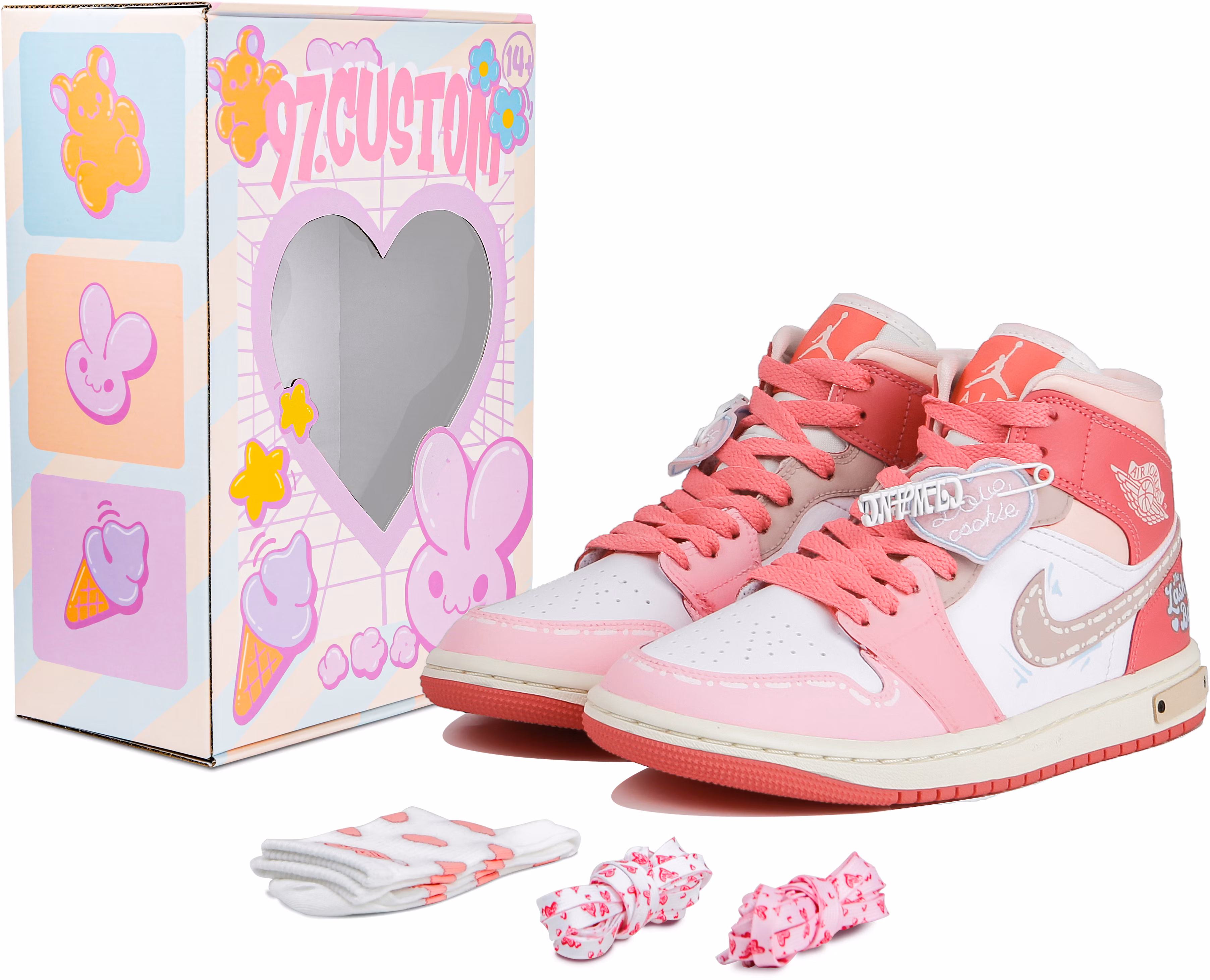 custom-shoes-women-air-jordan-1-mid-youthful-jump-pink