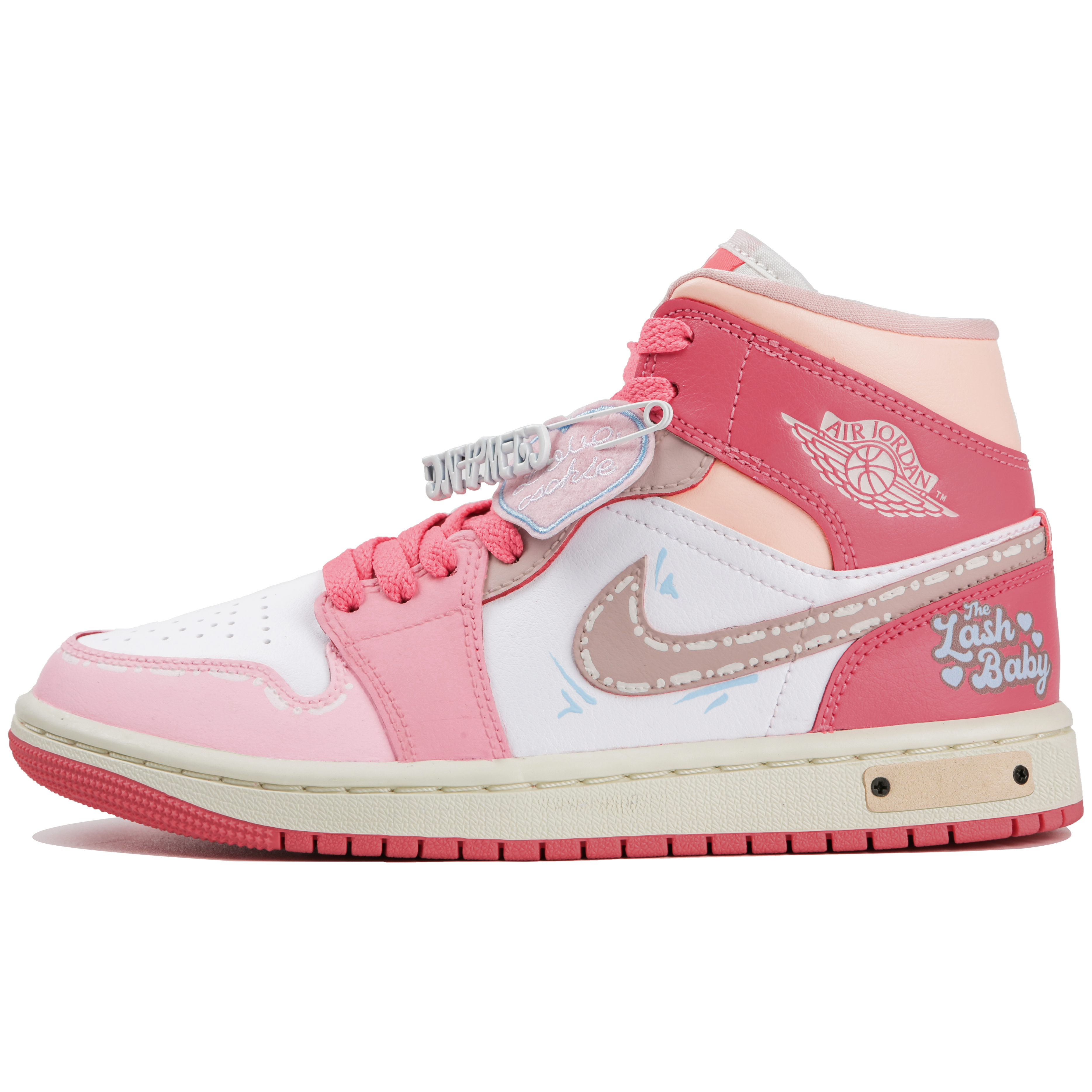 Order (W) [Kasut Custom] Air Jordan 1 Mid 'Lompatan Muda Merah Jambu' BQ6472-186(Team4-女款跃动青春SBOX)