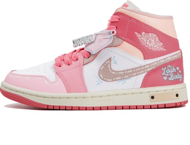 【客製化球鞋】Jordan Air Jordan 1 Mid 跃动青春 童心未泯 甜妹 禮盒 高筒 復古籃球鞋 女款 粉 Order 【客製化球鞋】Jordan Air Jordan 1 Mid 跃动青春 童心未泯 甜妹 禮盒 高筒 復古籃球鞋 女款 粉