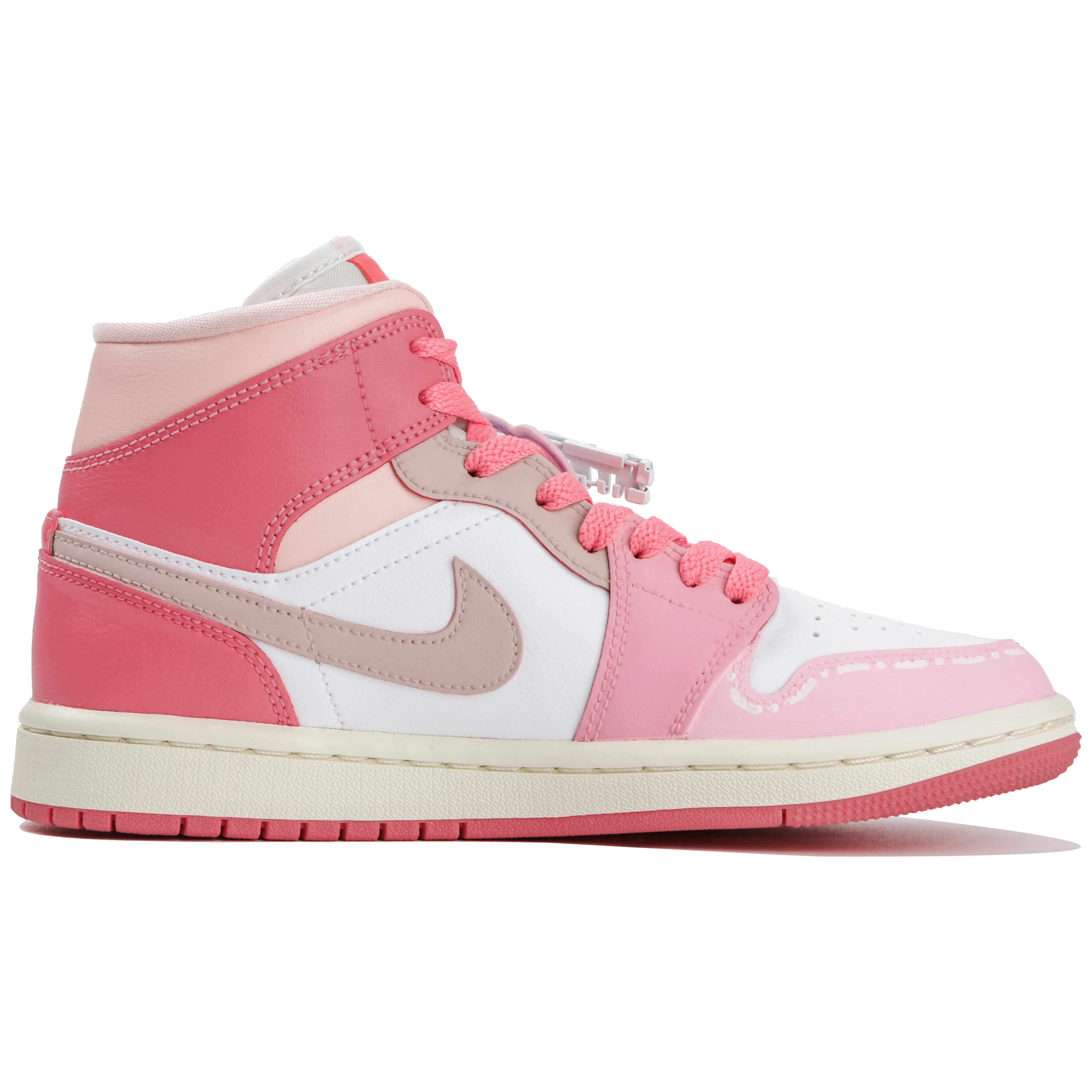 Lookbook (W) [Kasut Custom] Air Jordan 1 Mid 'Lompatan Muda Merah Jambu' BQ6472-186(Team4-女款跃动青春SBOX)
