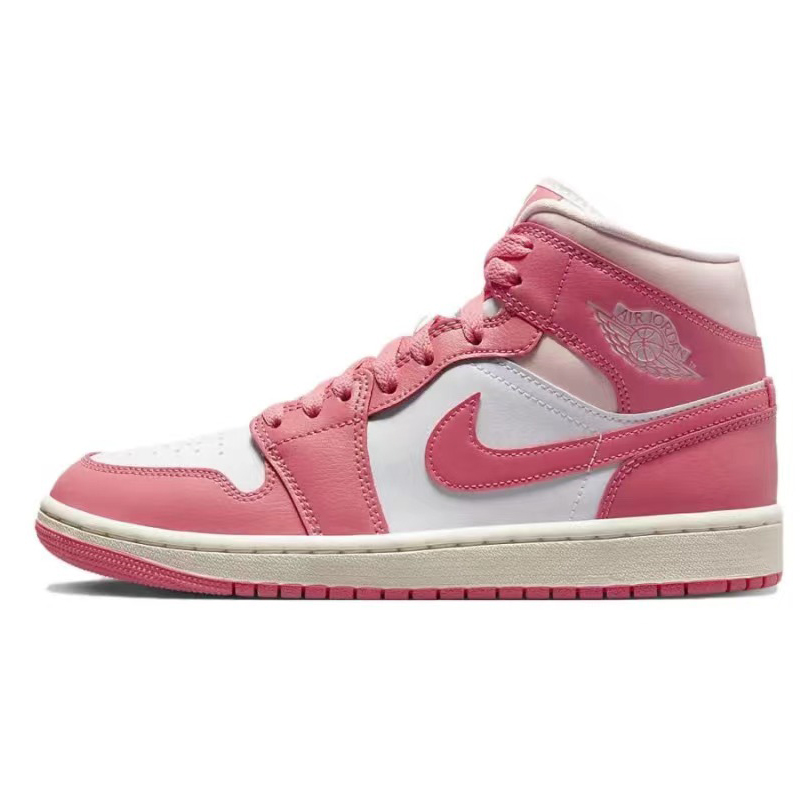 Sizing (W) [Kasut Custom] Air Jordan 1 Mid 'Lompatan Muda Merah Jambu' BQ6472-186(Team4-女款跃动青春SBOX)