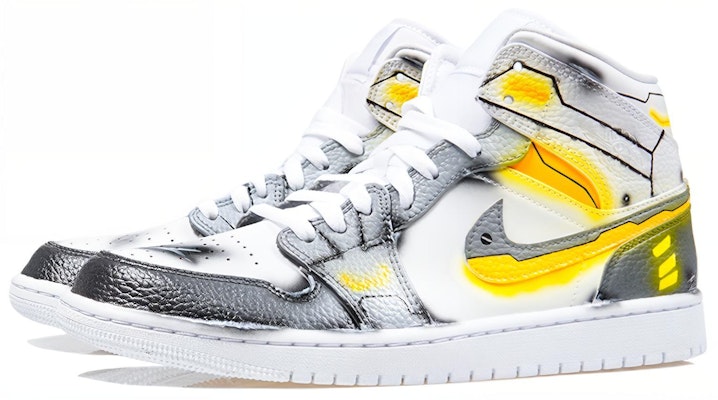 【定制球鞋】 Jordan Air Jordan 1 Mid 源計劃系列 劍聖 裝甲機能 做舊風格 中幫 復古籃球鞋 女款 灰橙色 Lookbook 【定制球鞋】 Jordan Air Jordan 1 Mid 源計劃系列 劍聖 裝甲機能 做舊風格 中幫 復古籃球鞋 女款 灰橙色