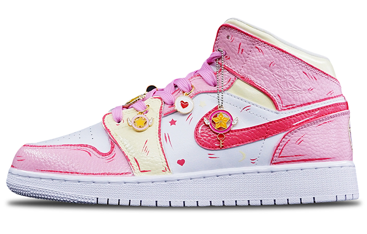 Buy (W) [Sepatu Custom] Air Jordan 1 Mid Custom 'Sailor Moon' 554725-130(TeamT-女款动漫美少女战士)