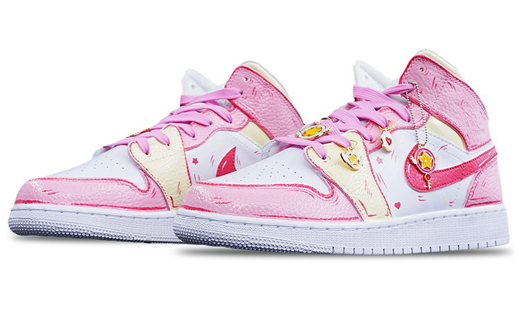 Lookbook (W) [Sepatu Custom] Air Jordan 1 Mid Custom 'Sailor Moon' 554725-130(TeamT-女款动漫美少女战士)