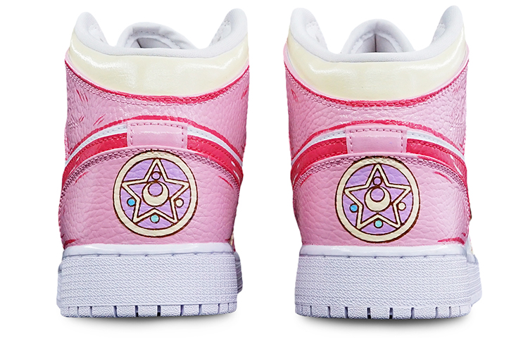 Shop (W) [Sepatu Custom] Air Jordan 1 Mid Custom 'Sailor Moon' 554725-130(TeamT-女款动漫美少女战士)
