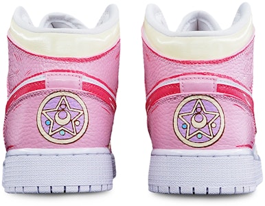 【定制球鞋】 Jordan Air Jordan 1 Mid 動漫主題定制 美少女戰士 月野兔 中幫 籃球鞋 女款 粉 Shop 【定制球鞋】 Jordan Air Jordan 1 Mid 動漫主題定制 美少女戰士 月野兔 中幫 籃球鞋 女款 粉