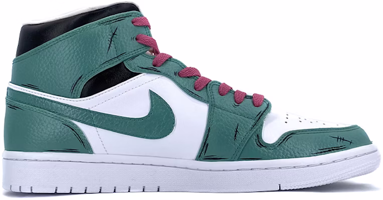 (W) 커스텀 에어 조던 1 미드 '조로 원피스' 554725-130(Team-K女款二次元装饰佩剑绿白) Order (W) 커스텀 에어 조던 1 미드 '조로 원피스' 554725-130(Team-K女款二次元装饰佩剑绿白)