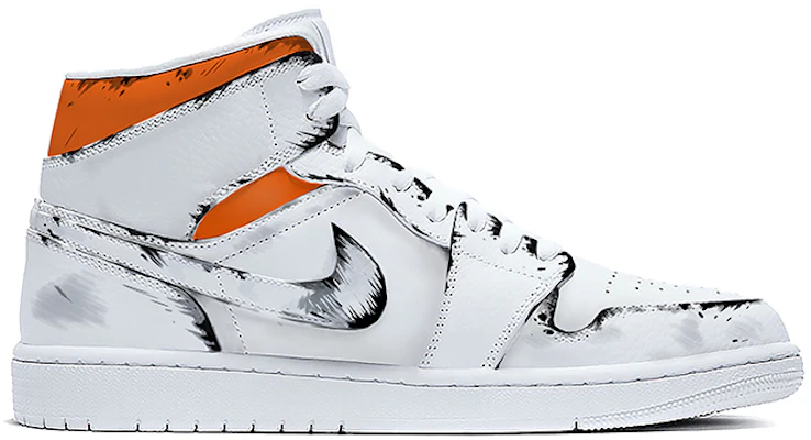 【客製化球鞋】Jordan Air Jordan 1 中筒 復古籃球鞋 女款 白橙黑 Order 【客製化球鞋】Jordan Air Jordan 1 中筒 復古籃球鞋 女款 白橙黑