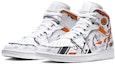 Lookbook (W) Zapatillas personalizadas Air Jordan 1 Mid Retro 'Blanco Naranja Negro' 554725-130(TeamE-女款白橙黑)