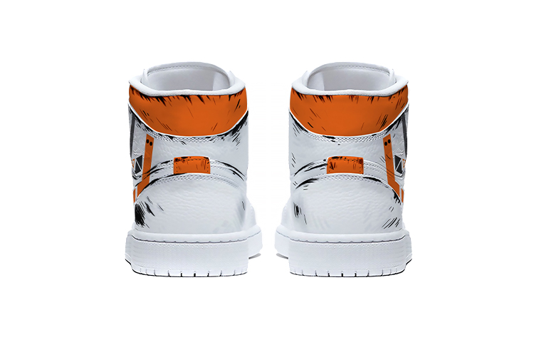 Shop (W) Zapatillas personalizadas Air Jordan 1 Mid Retro 'Blanco Naranja Negro' 554725-130(TeamE-女款白橙黑)