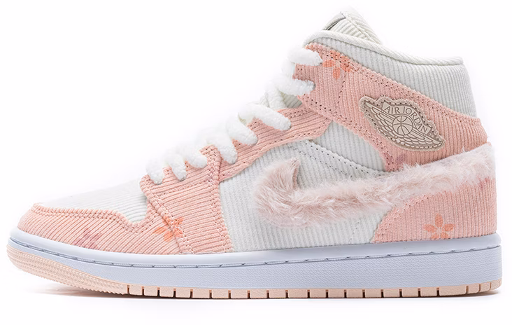 custom-shoes-women-air-jordan-1-mid-se-corduroy-pink-white