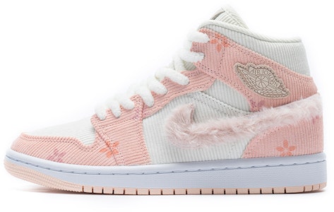 【定制球鞋】 Jordan Air Jordan 1 Mid SE “燈芯絨” 小狐狸 毛絨鉤子 花瓣 特殊鞋帶 燈芯絨 中幫 復古籃球鞋 女款 粉白 Buy 【定制球鞋】 Jordan Air Jordan 1 Mid SE “燈芯絨” 小狐狸 毛絨鉤子 花瓣 特殊鞋帶 燈芯絨 中幫 復古籃球鞋 女款 粉白