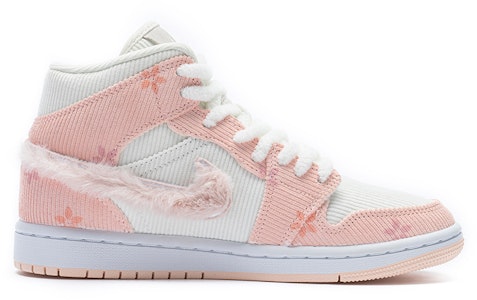 【定制球鞋】 Jordan Air Jordan 1 Mid SE “燈芯絨” 小狐狸 毛絨鉤子 花瓣 特殊鞋帶 燈芯絨 中幫 復古籃球鞋 女款 粉白 Order 【定制球鞋】 Jordan Air Jordan 1 Mid SE “燈芯絨” 小狐狸 毛絨鉤子 花瓣 特殊鞋帶 燈芯絨 中幫 復古籃球鞋 女款 粉白