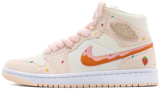 【定制球鞋】Jordan Air Jordan 1 Mid SE "燈芯絨" 毛絨 甜甜圈 燈芯絨 高幫 復古籃球鞋 女款 粉紅 Order 【定制球鞋】Jordan Air Jordan 1 Mid SE "燈芯絨" 毛絨 甜甜圈 燈芯絨 高幫 復古籃球鞋 女款 粉紅