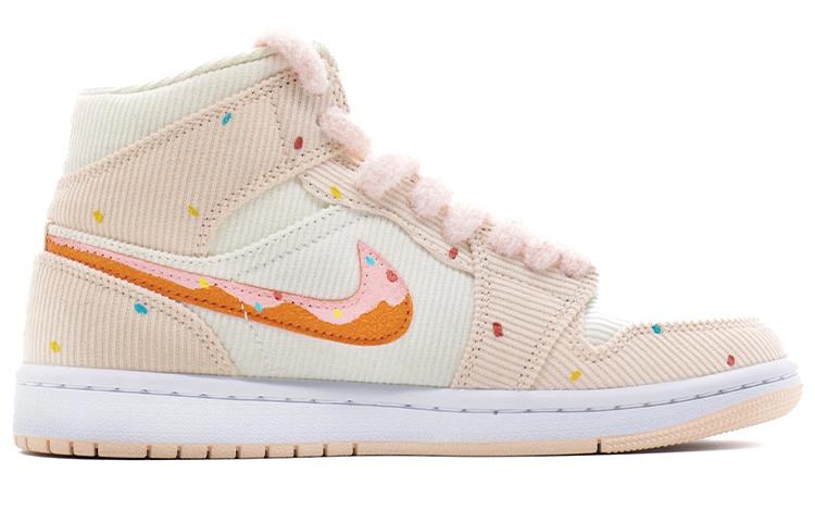 Lookbook 【定制球鞋】Jordan Air Jordan 1 Mid SE "燈芯絨" 毛絨 甜甜圈 燈芯絨 高幫 復古籃球鞋 女款 粉紅