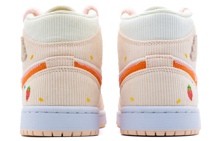 Details for 【定制球鞋】Jordan Air Jordan 1 Mid SE "燈芯絨" 毛絨 甜甜圈 燈芯絨 高幫 復古籃球鞋 女款 粉紅