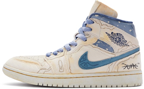 (W) カスタムAJ1 Mid SE "デューン ダメージ加工 青白" DM9126-104(TeamR-女款沙丘蓝白) Buy (W) カスタムAJ1 Mid SE "デューン ダメージ加工 青白" DM9126-104(TeamR-女款沙丘蓝白)