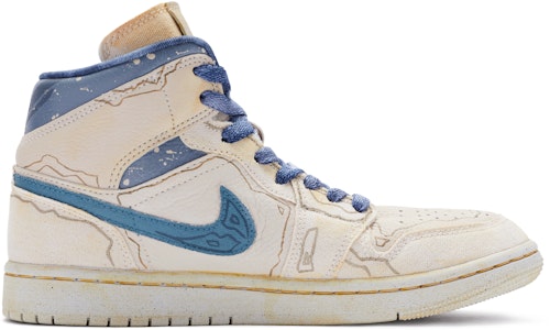 (W) カスタムAJ1 Mid SE "デューン ダメージ加工 青白" DM9126-104(TeamR-女款沙丘蓝白) Order (W) カスタムAJ1 Mid SE "デューン ダメージ加工 青白" DM9126-104(TeamR-女款沙丘蓝白)