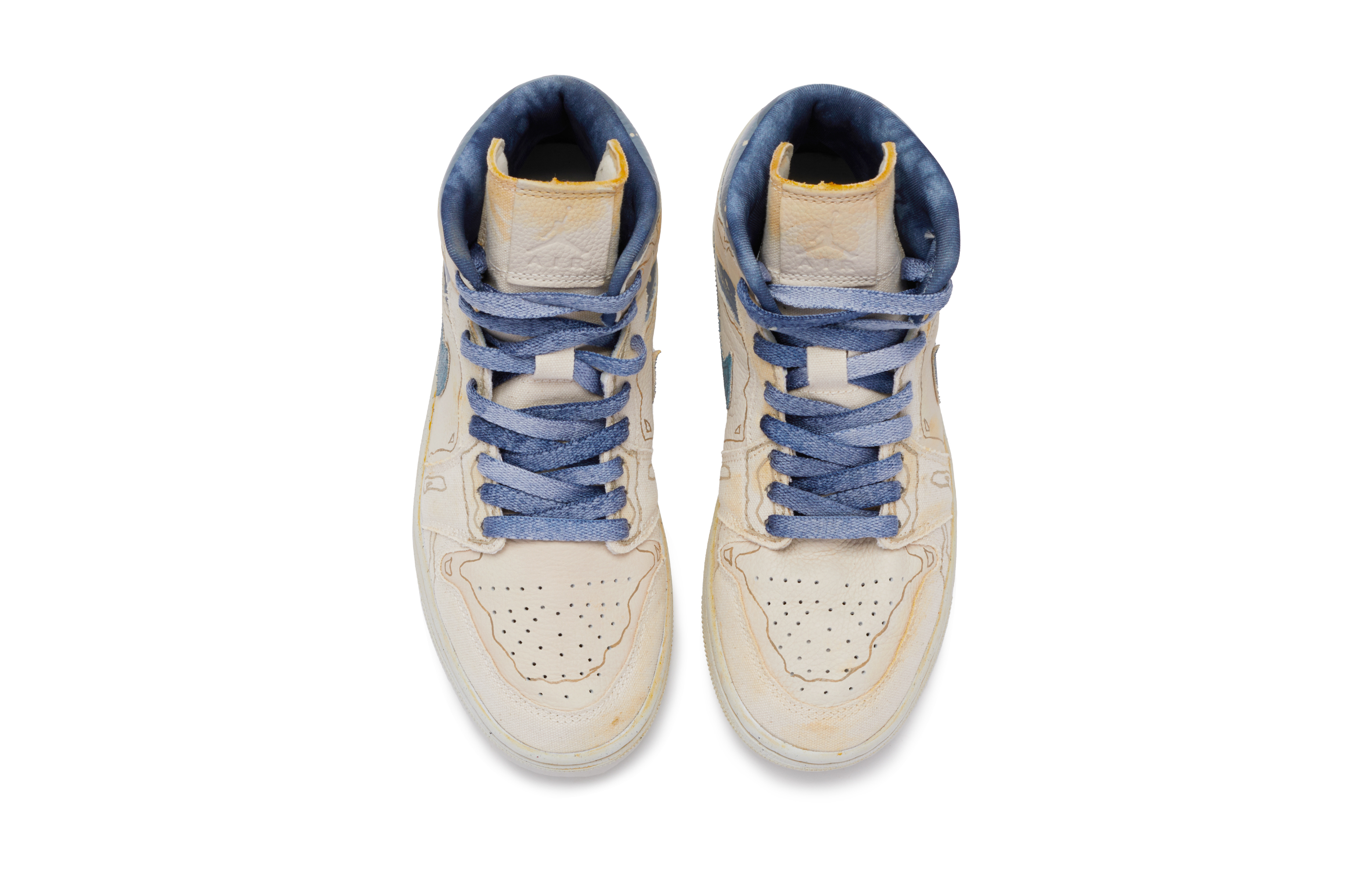 Shop (W) [Kasut Custom] Air Jordan 1 Mid SE 'Dune Distressed Biru-Putih' DM9126-104(TeamR-女款沙丘蓝白)