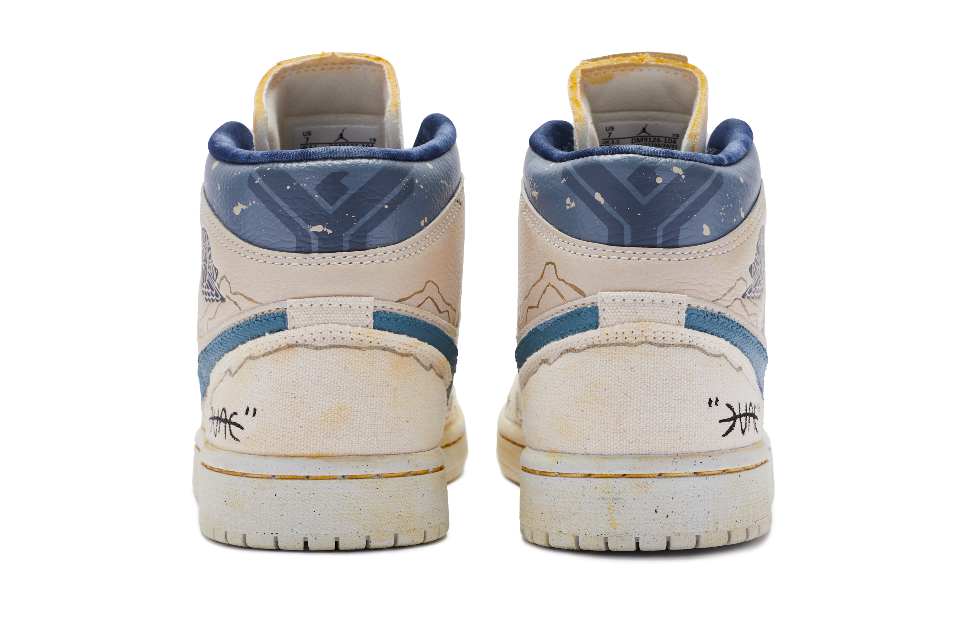 Purchase (W) [Kasut Custom] Air Jordan 1 Mid SE 'Dune Distressed Biru-Putih' DM9126-104(TeamR-女款沙丘蓝白)