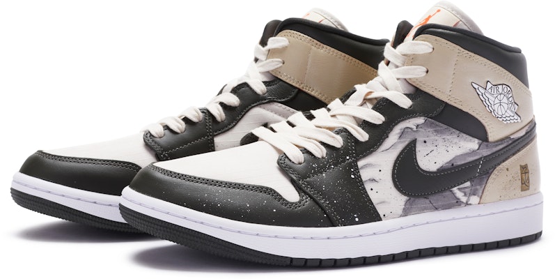【客製化球鞋】Jordan Air Jordan 1 Mid SE 中國風 仁者 特殊鞋盒 解構 手繪噴繪 低筒 復古籃球鞋 女款 黑卡其 Lookbook 【客製化球鞋】Jordan Air Jordan 1 Mid SE 中國風 仁者 特殊鞋盒 解構 手繪噴繪 低筒 復古籃球鞋 女款 黑卡其