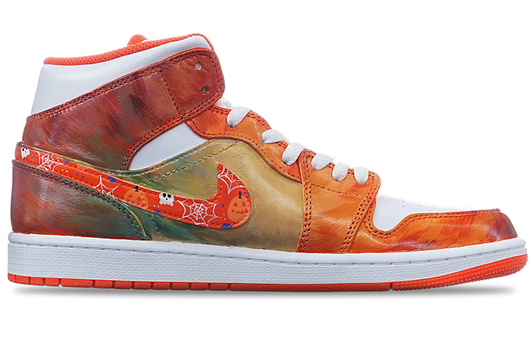 Order (W) 커스텀 에어 조던 1 미드 SE '할로윈 그래피티' DM3531-800(TeamT-男女款万圣节涂鸦金橙白)